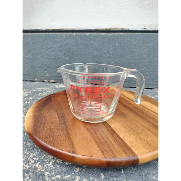 Vintage Pyrex 1 Cup 250ml 8oz Glass Measuring Cup Model 508 Red Letter - Picture 1 of 5